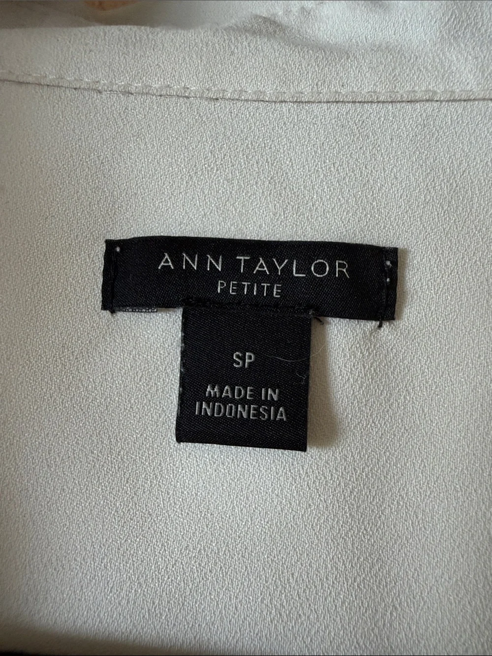 Ann Taylor Cream Button-Down Pocket Blouse